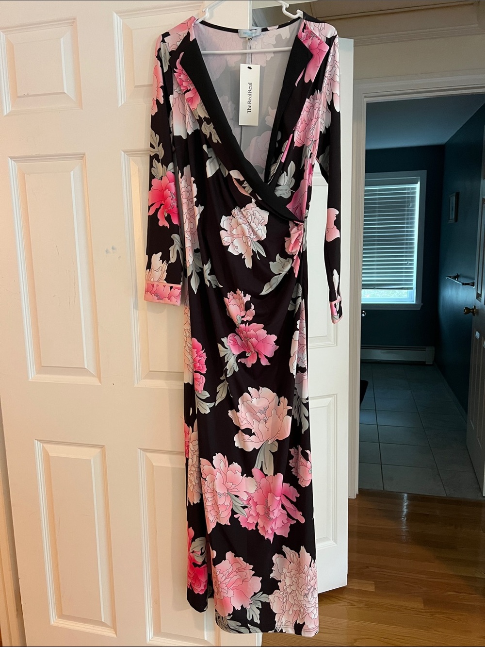 Emilio Pucci Collar Maxi Dress with Pink Floral it44 us8